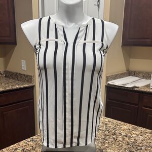 Express Monochrome Striped Sleeveless Blouse